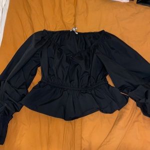 Black off the shoulder top